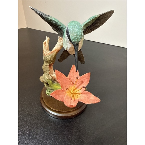 Other - Blackchinned Hummingbird with Lily Hand Painted  4 1/4" Country Artist 01663